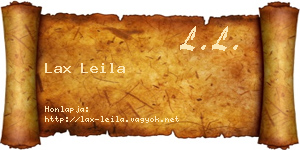 Lax Leila névjegykártya